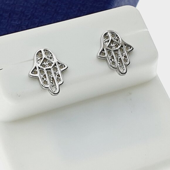 925 Sterling Silver CZ Stud Earrings for Women/Girl, US925P1012 - Picture 3 of 11